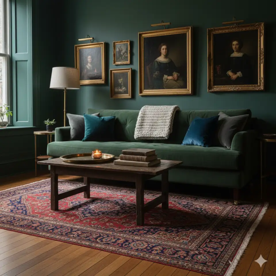 Dark Green With Moody Texture 1