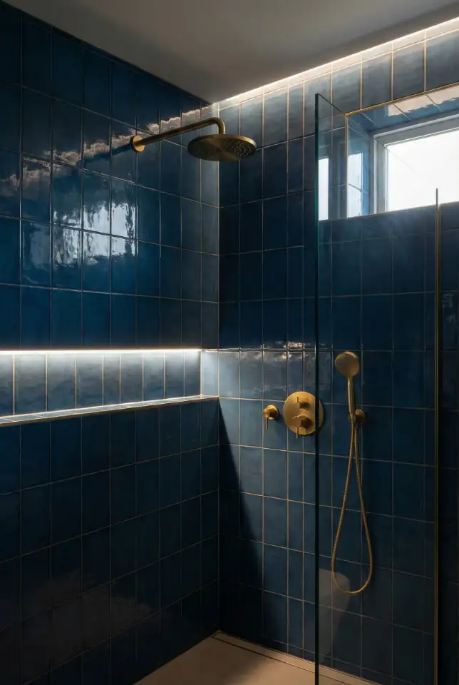 Deep Blue Statement Shower 2