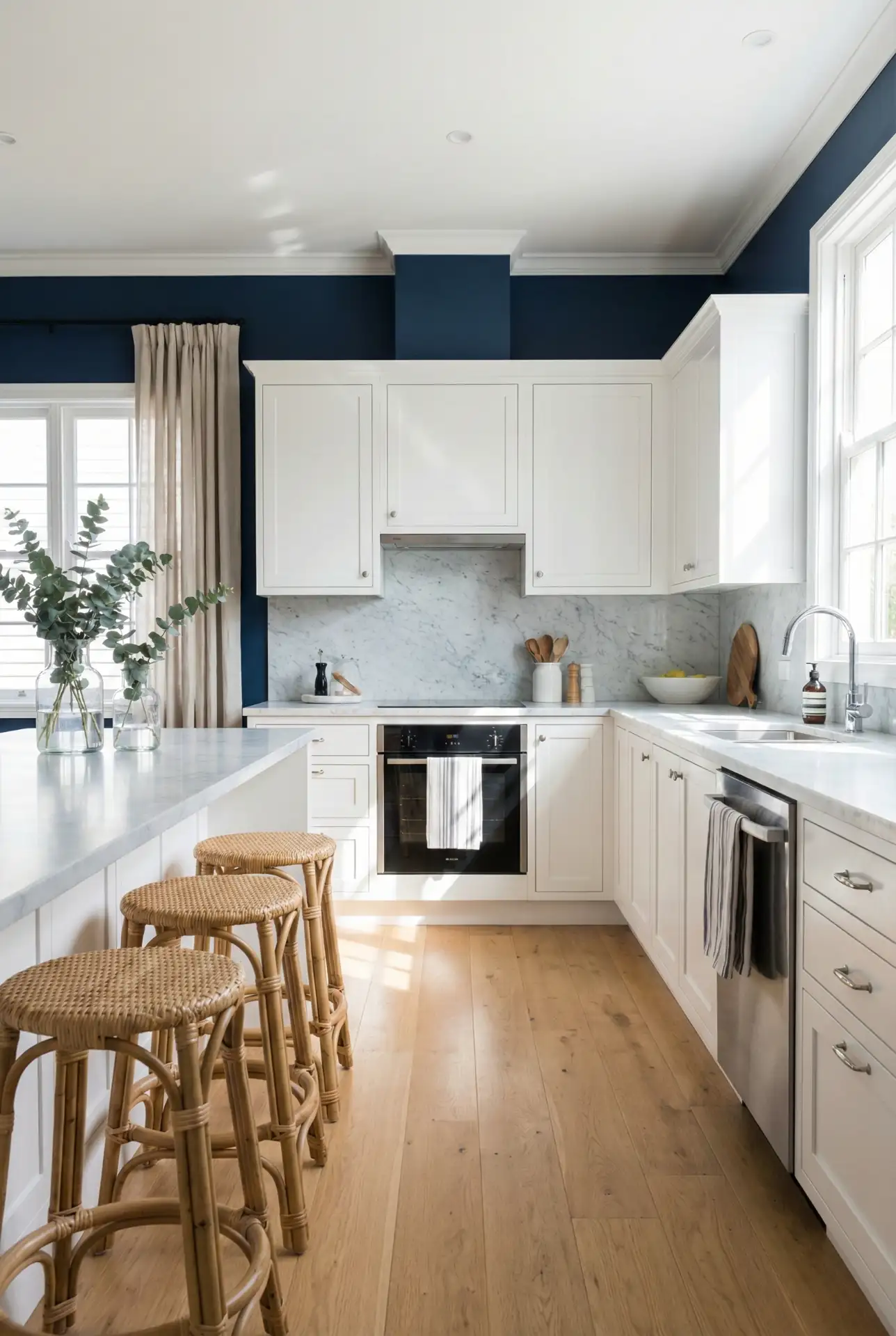 Deep Navy Blue for a Clean, Tailored Coastal Look 1