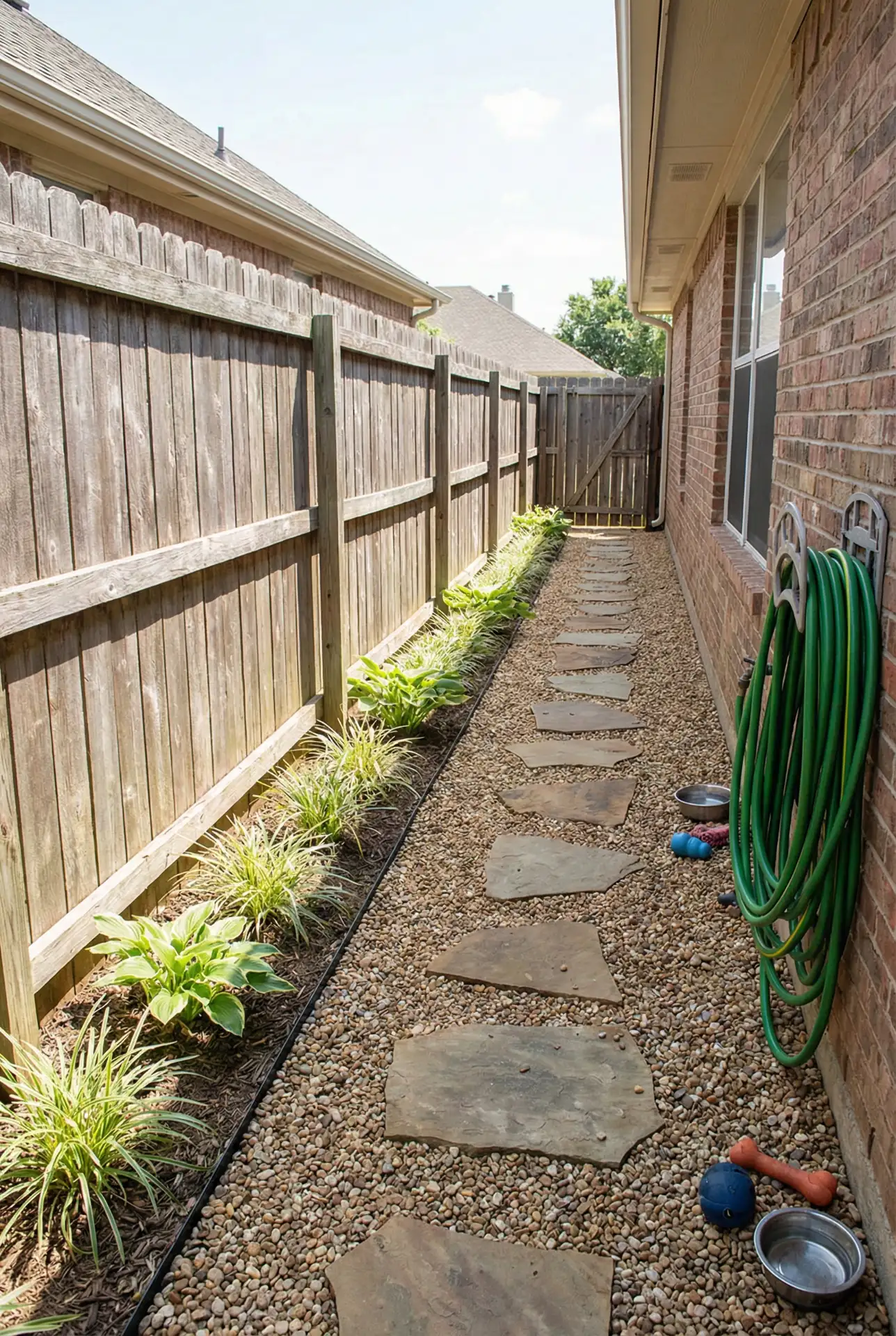 Dog Run Side Strip With Easy Hose Station 1