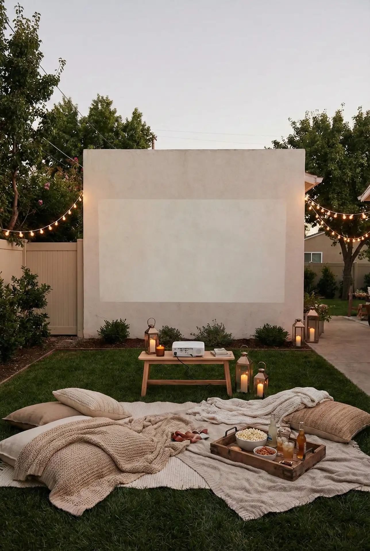 Dream Movie Night Lawn With Projector Wall 2