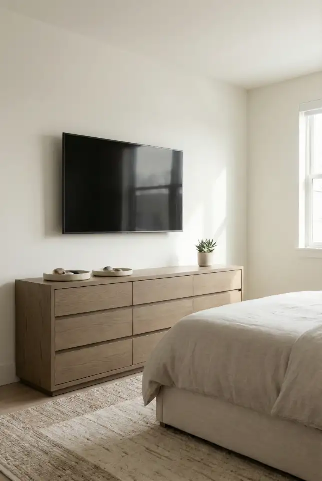 Dresser Decor Under a Mounted TV 1