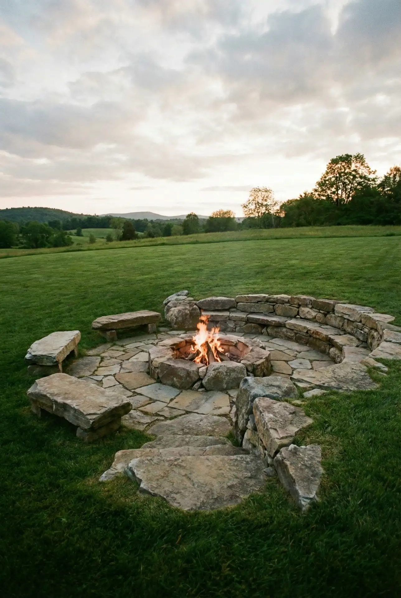 Dug-In Natural Stone Fire Bowl 2