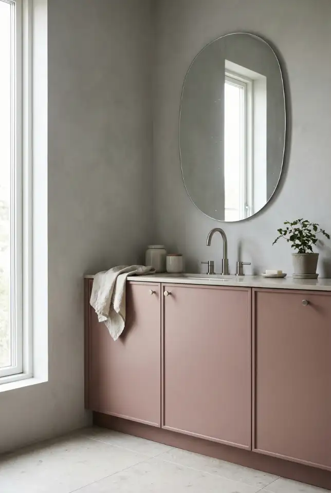 Dusty Rose Vanity With Soft Grey Balance 2