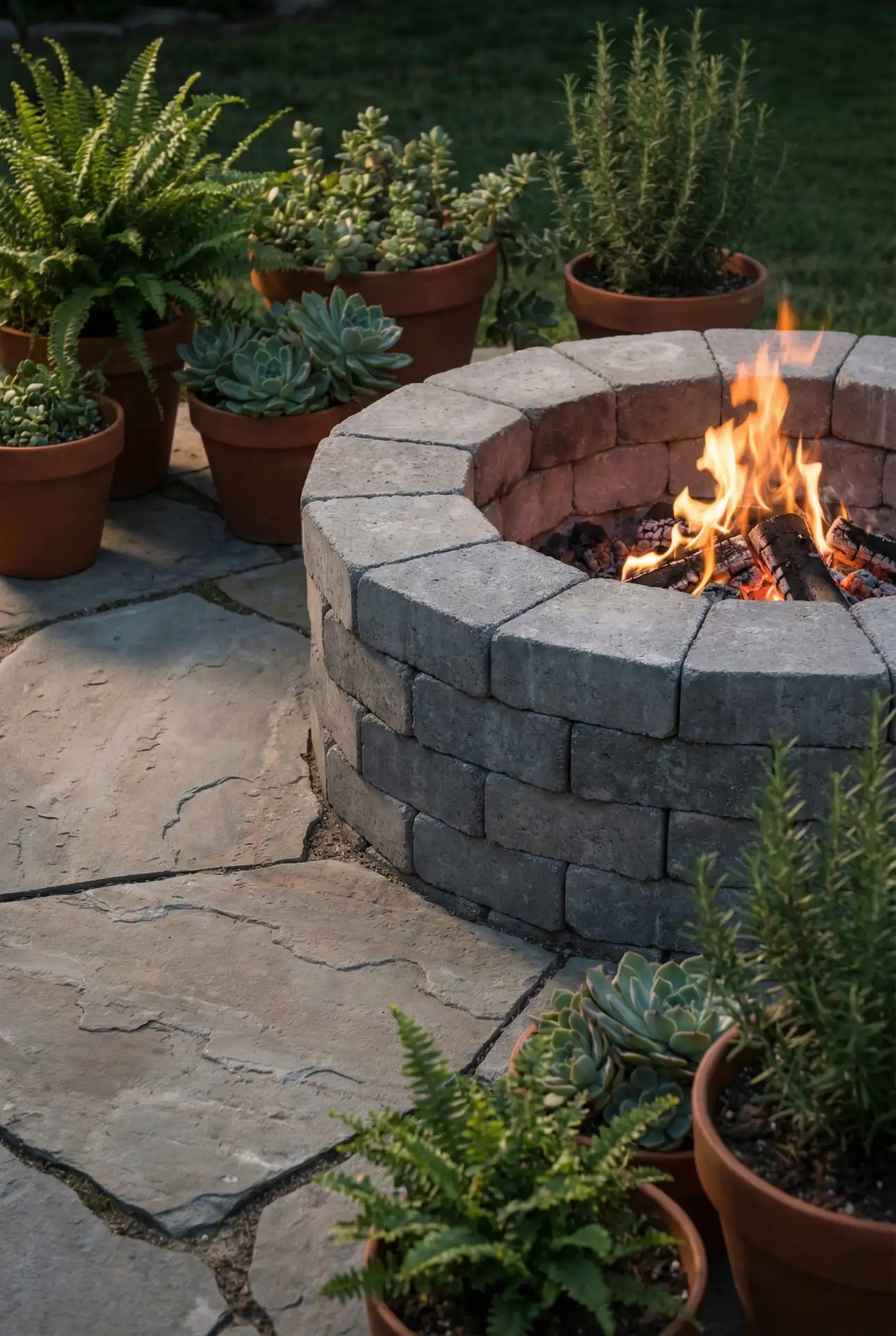 Easy Paver Ring Fire Pit 1