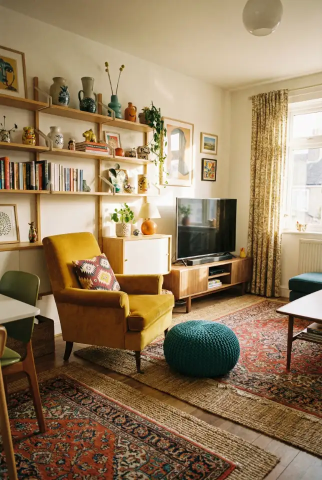 Eclectic Fun Family Room With Color Pops 2