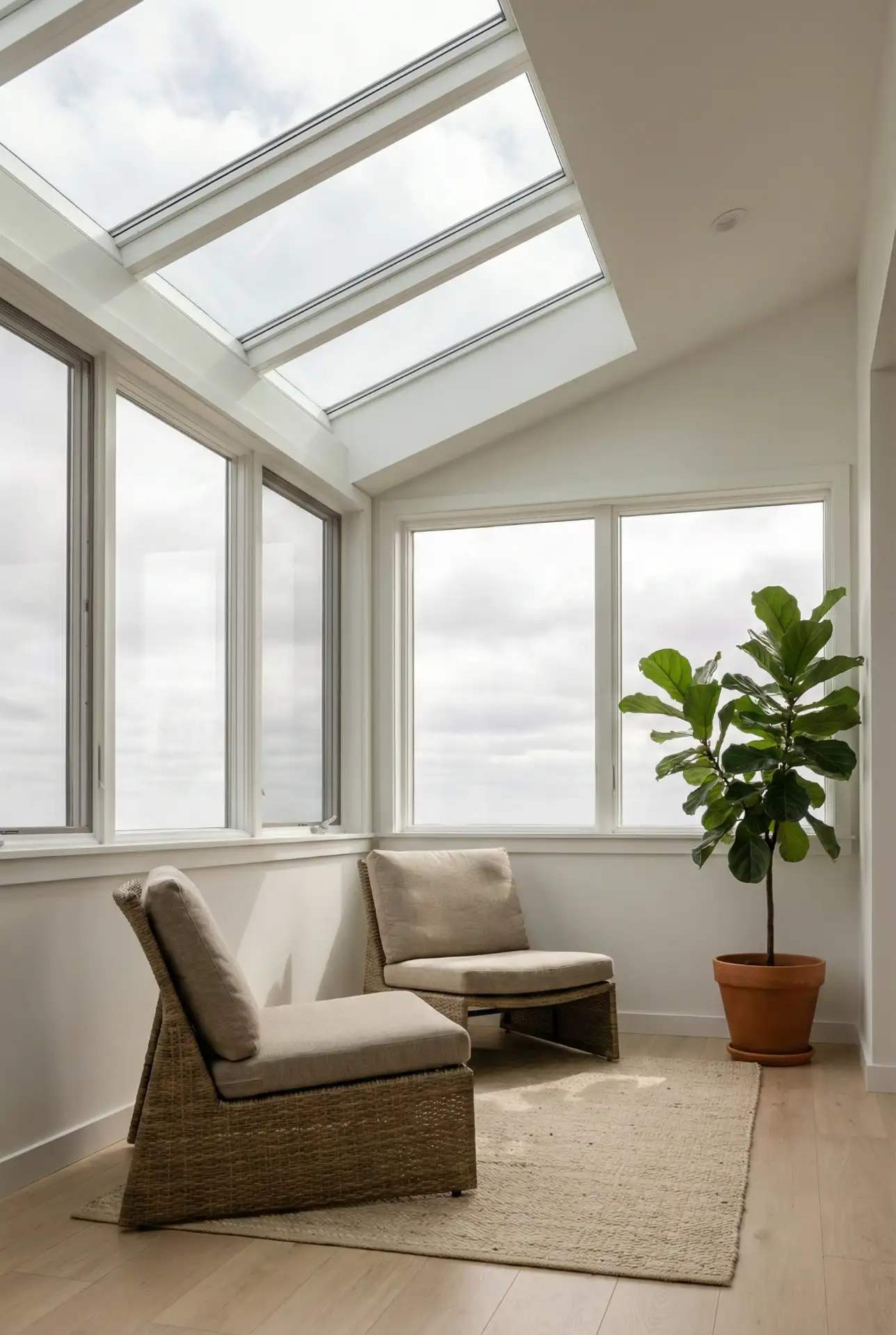 Enclosed Glass Sunroom With Skylight Strip 2