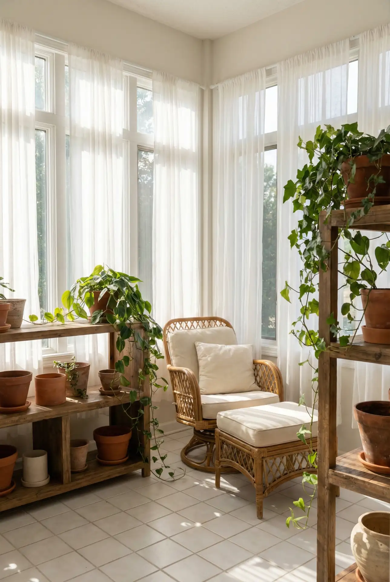 Enclosed Green Garden Sunroom 1