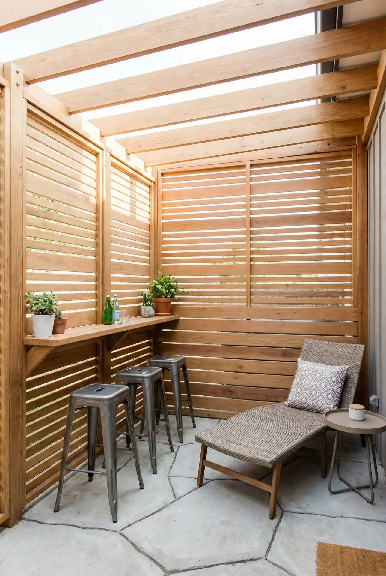 Enclosed Pergola For A Small Backyard Bar And Lounge 1