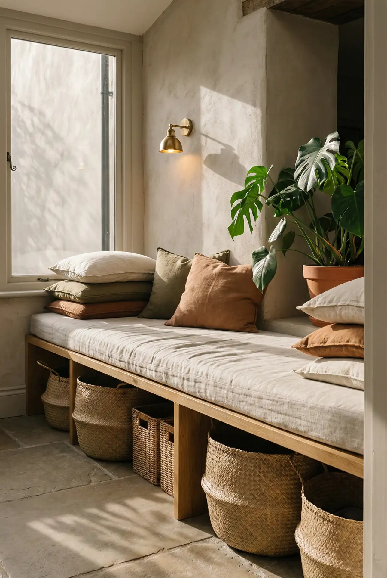 Enclosed Small Patio Sunroom With Built-In Seating 2