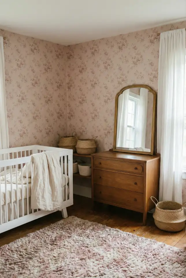 Floral Pink Nursery With Cottage-Soft Charm 1