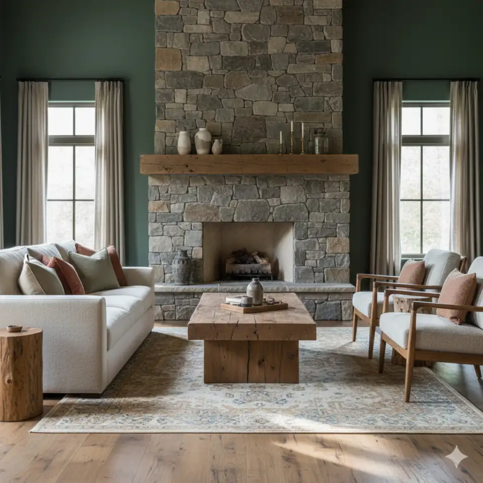 Forest Green With Rustic Warmth 2