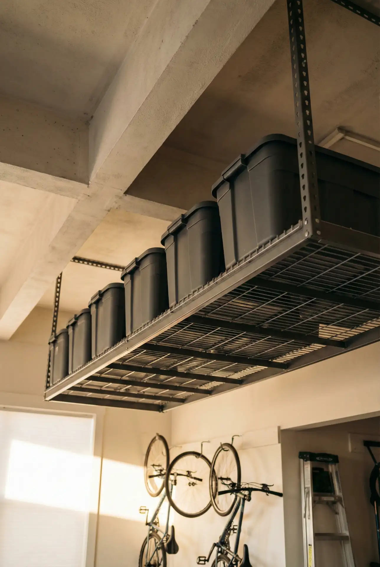 Garage Ceiling Racks For Seasonal Tool Totes 2