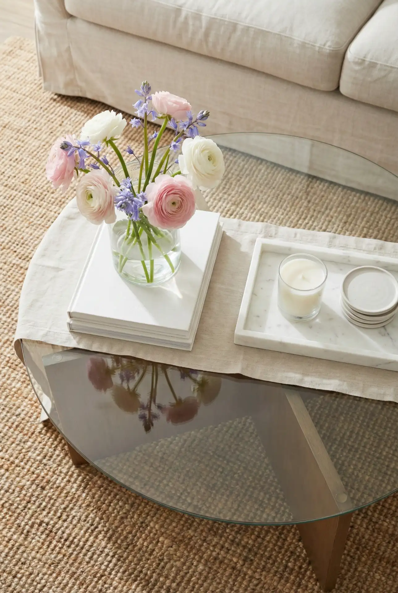 Glass and White Tabletop Layers for Spring Easter Brightness 2