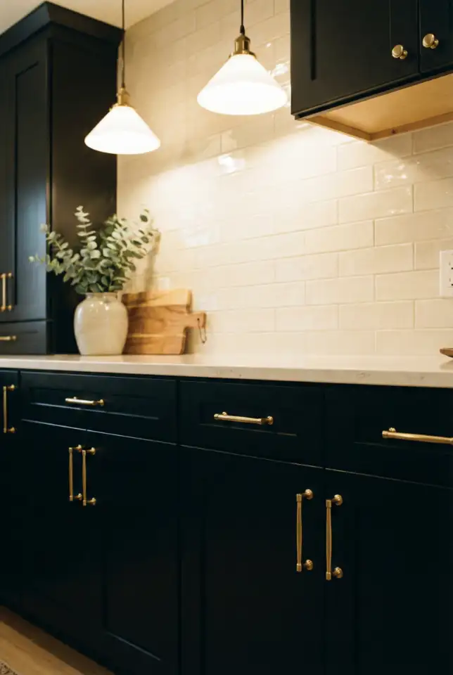 Gold Hardware That Makes Black Cabinets Glow 2