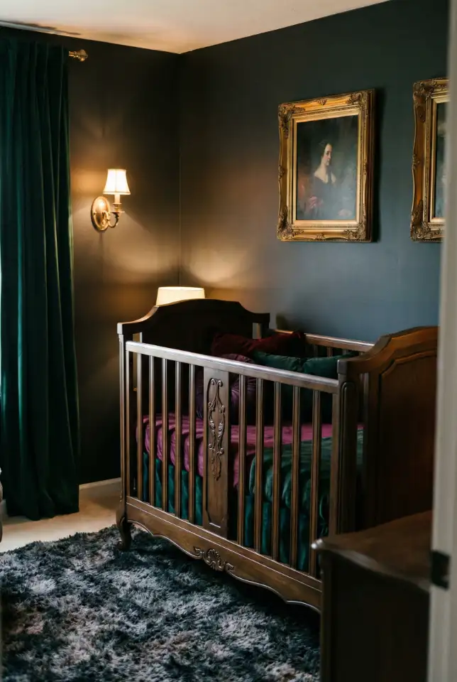 Gothic Nursery With Moody Cozy Drama 1