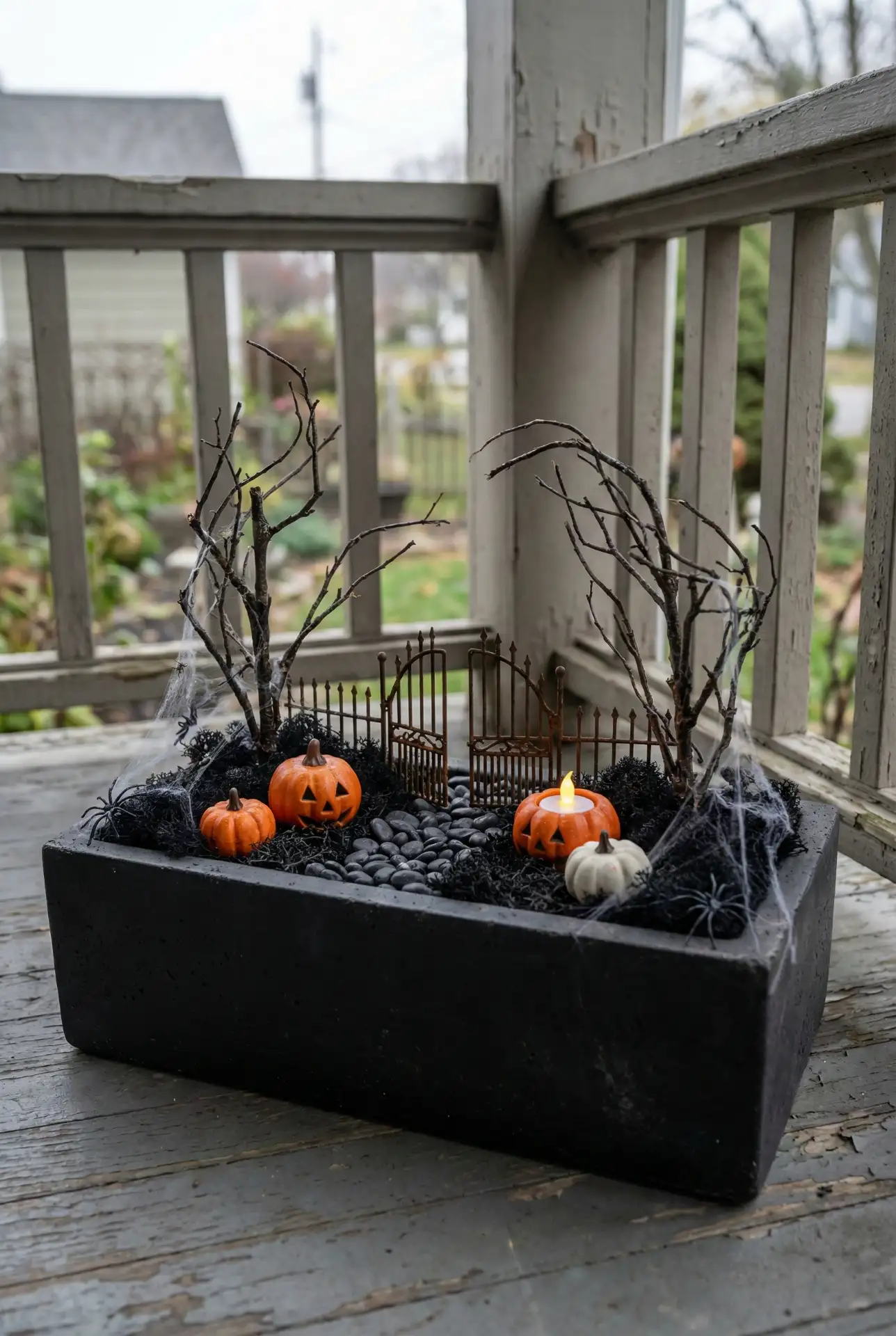 Halloween Spooky Miniature Porch Pot 1