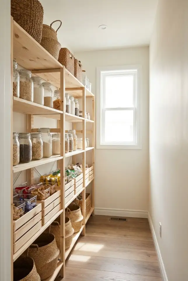 Hallway Pantry With Ivar Open Shelf Styling 1