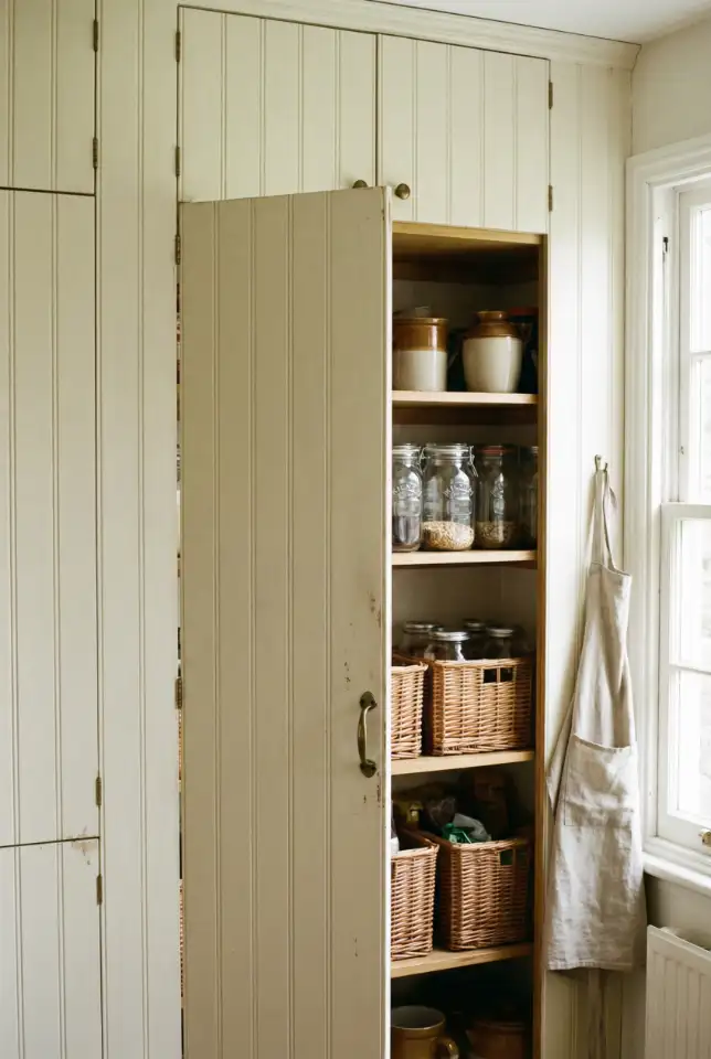 Hidden Pantry Door Disguised As Vintage Cabinet 1