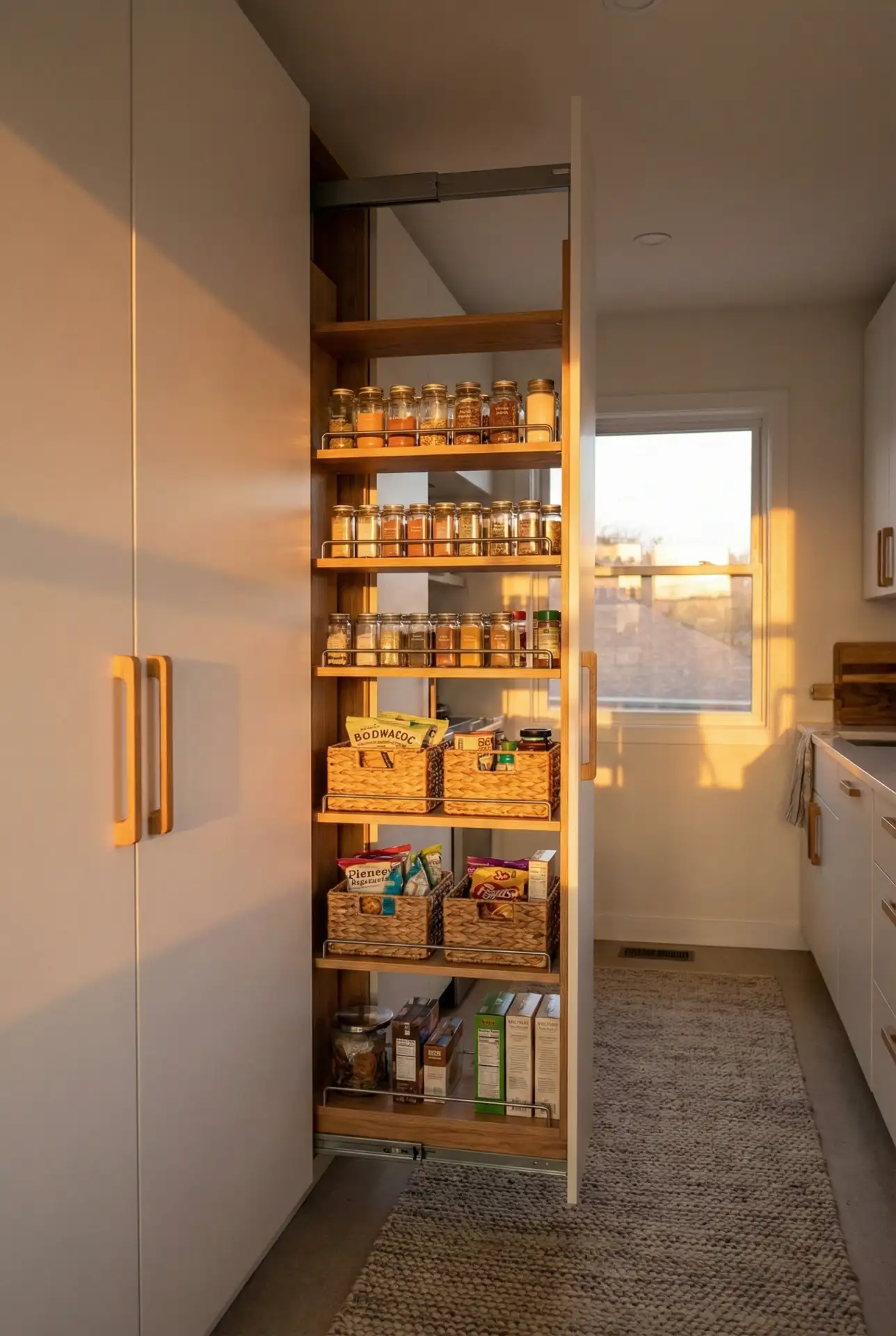 Hidden Pantry Pull-Outs For Food In Slim Gaps 2