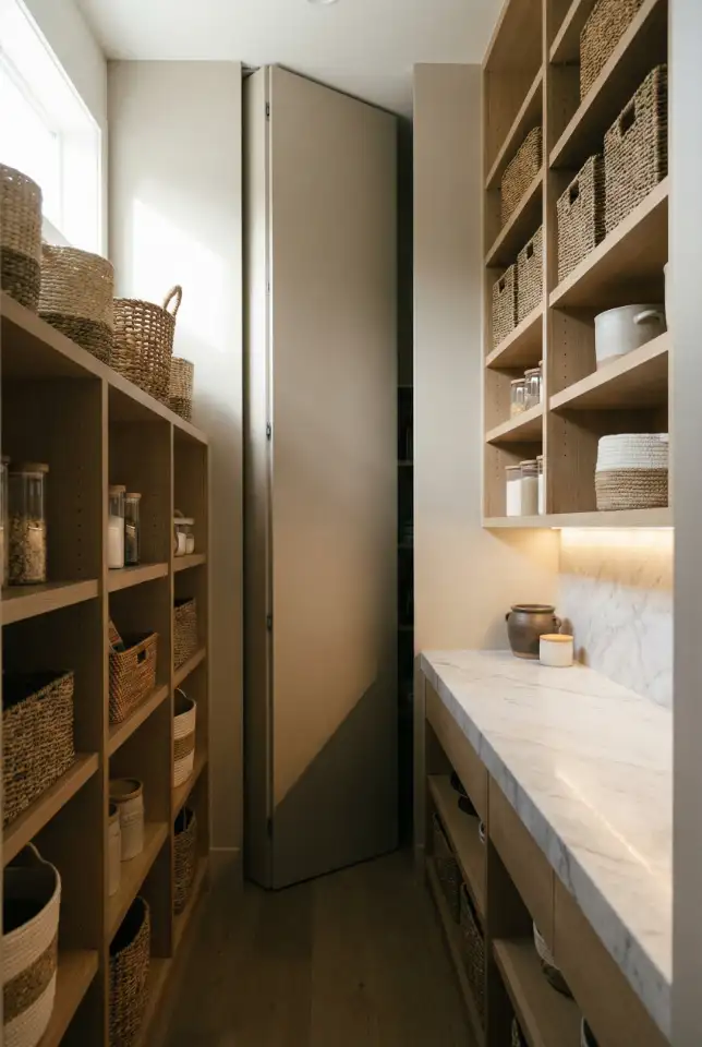 Hidden Walk-In Pantry Behind Cabinet Panels 1