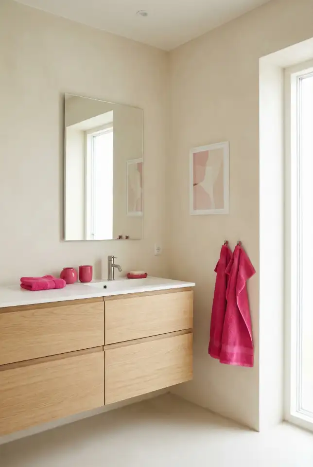 Hot Pink Accents In A Neutral Shell 1