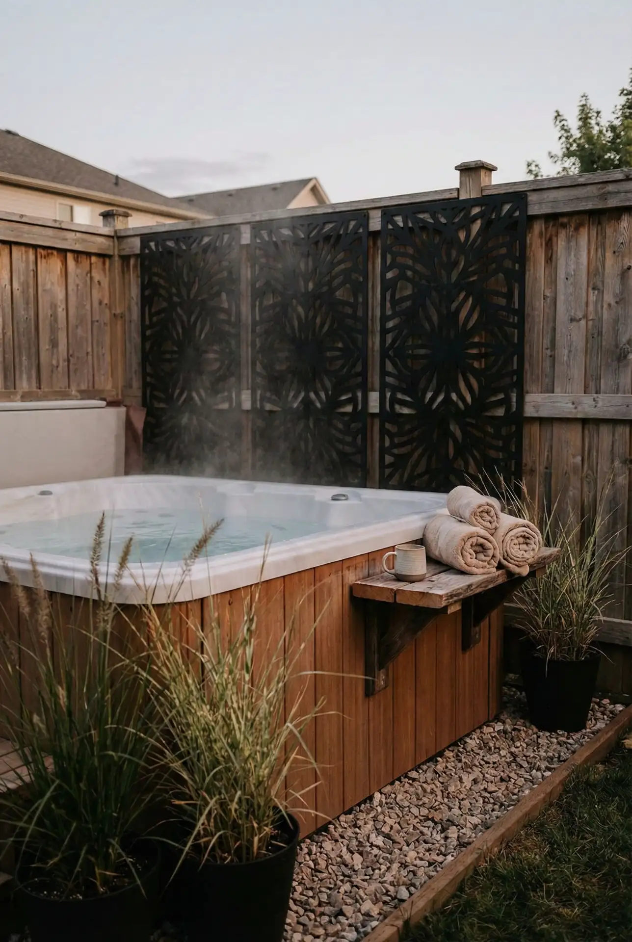 Hot Tub Nook With Pergola-Style Shade 2