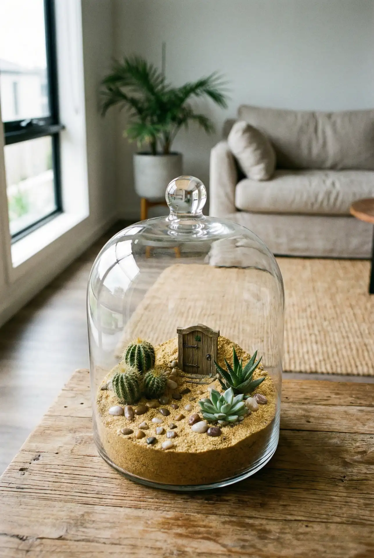 Indoor Glass Cloche Miniature Desert World 1
