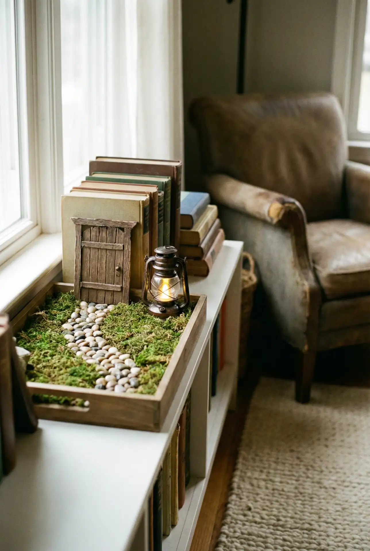 Indoor Miniature Book Nook Fairy Garden Shelf 1