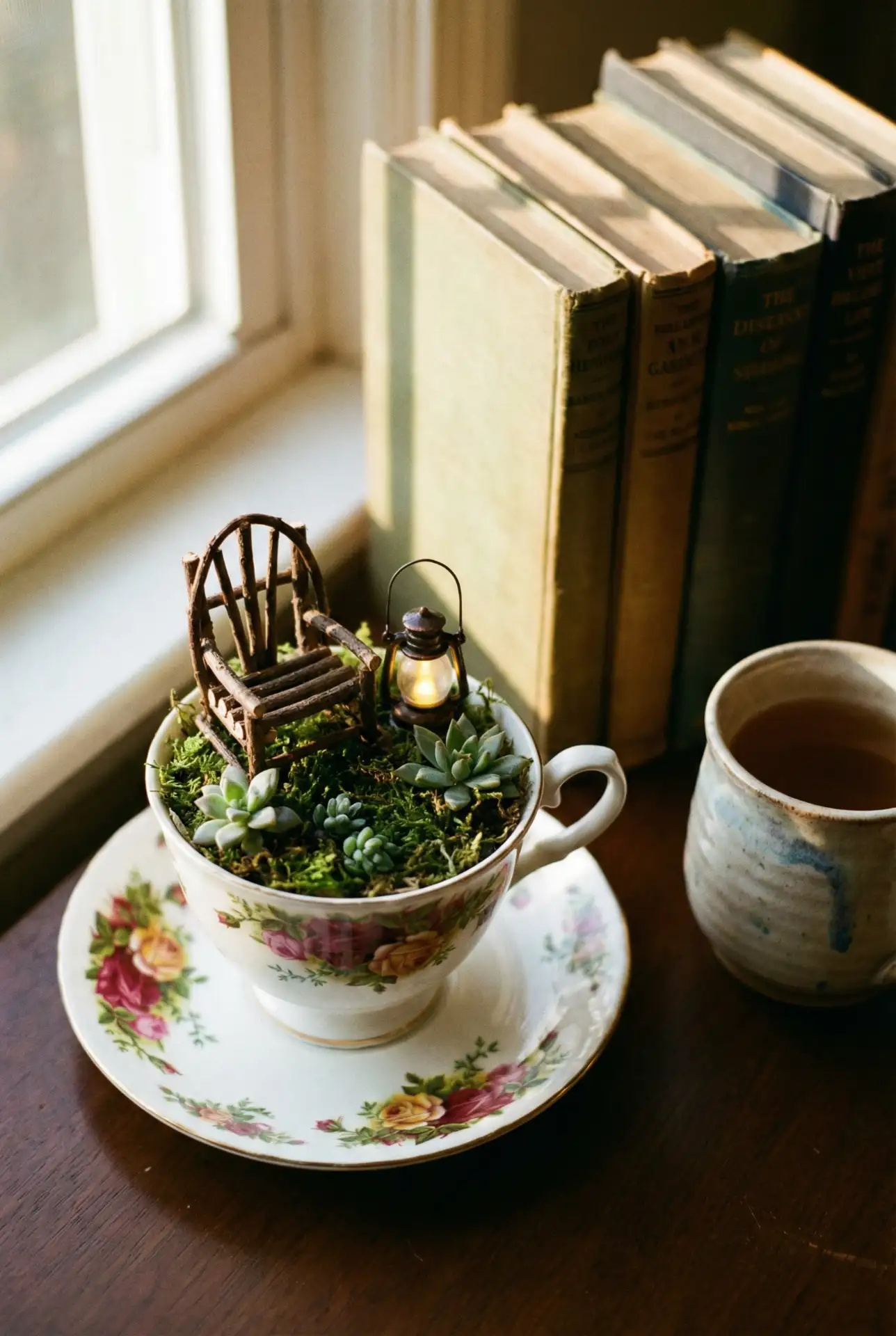 Indoor Miniature Teacup Fairy Reading Corner 1