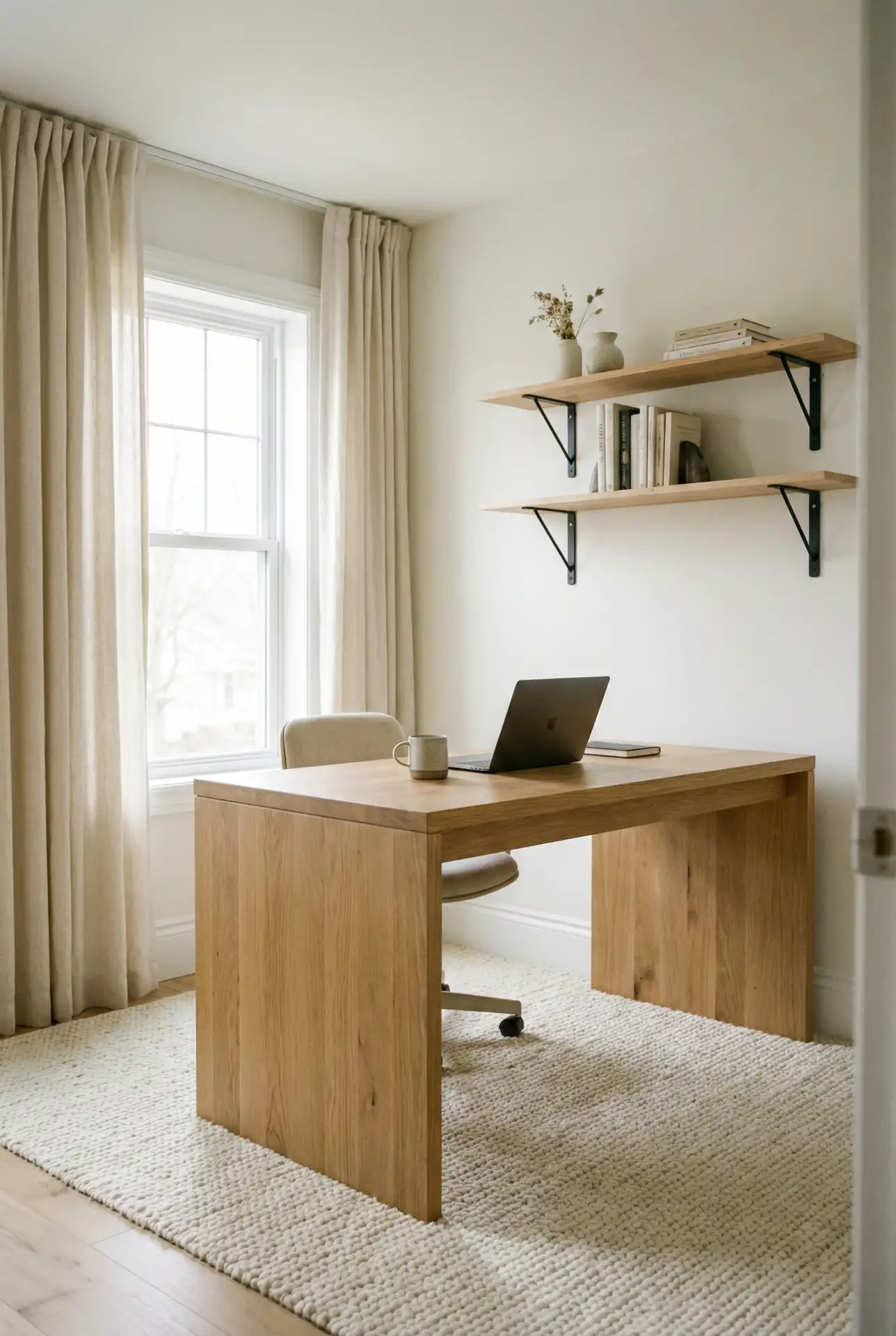 Industrial Scandinavian Home Office With Soft Cozy Texture 1