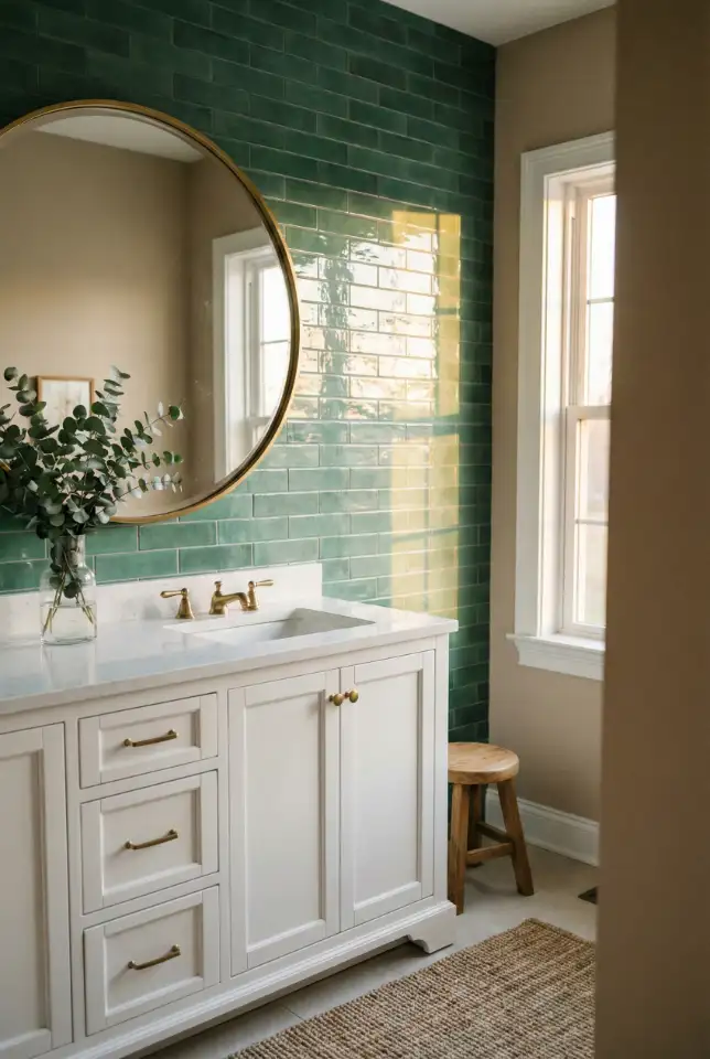 Jade Statement Tile With Brass Accessories 1