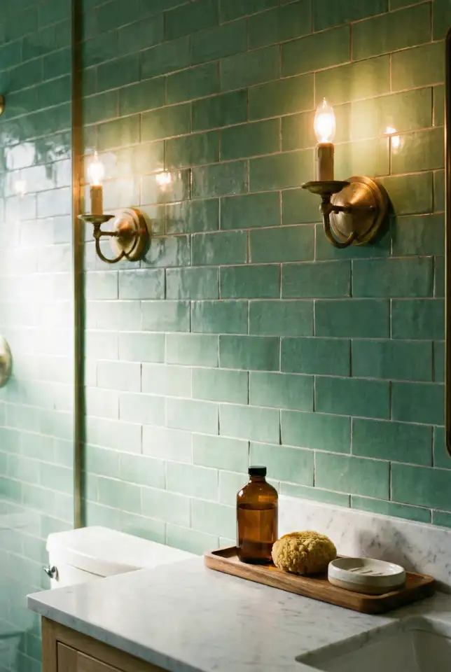 Jade Statement Tile With Brass Accessories 2