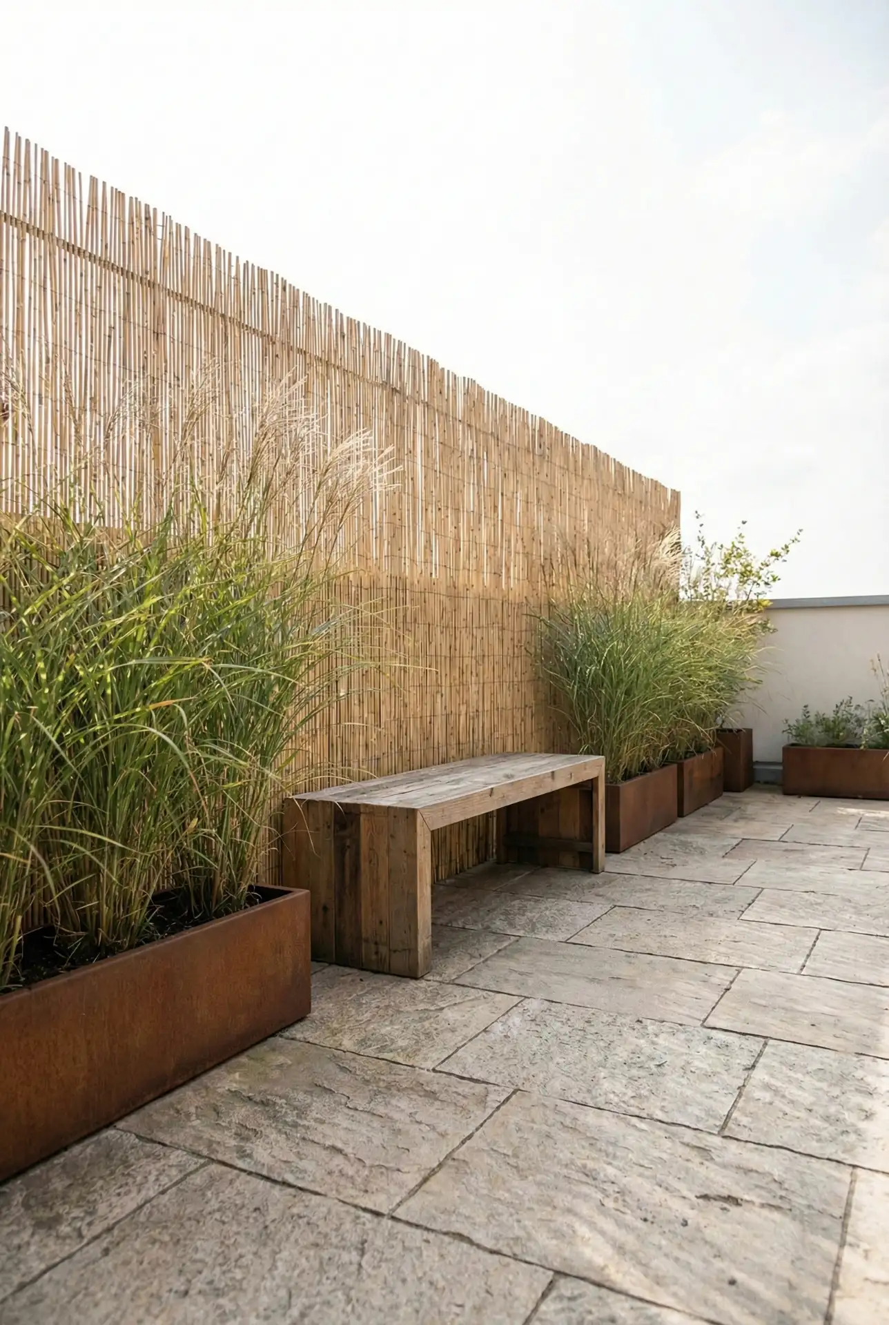 Japanese Roof Garden With Bamboo Screen 1