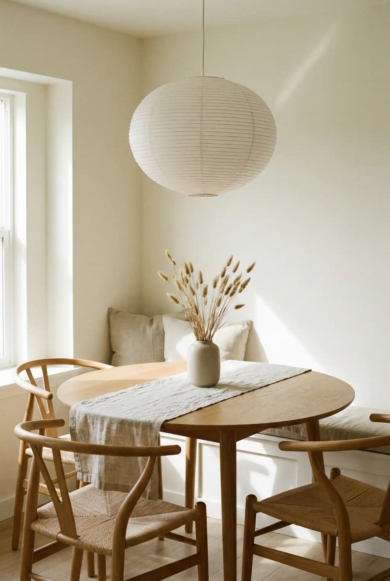 Japanese-Scandinavian Dining Corner (Japandi) With Low Visual Noise 2