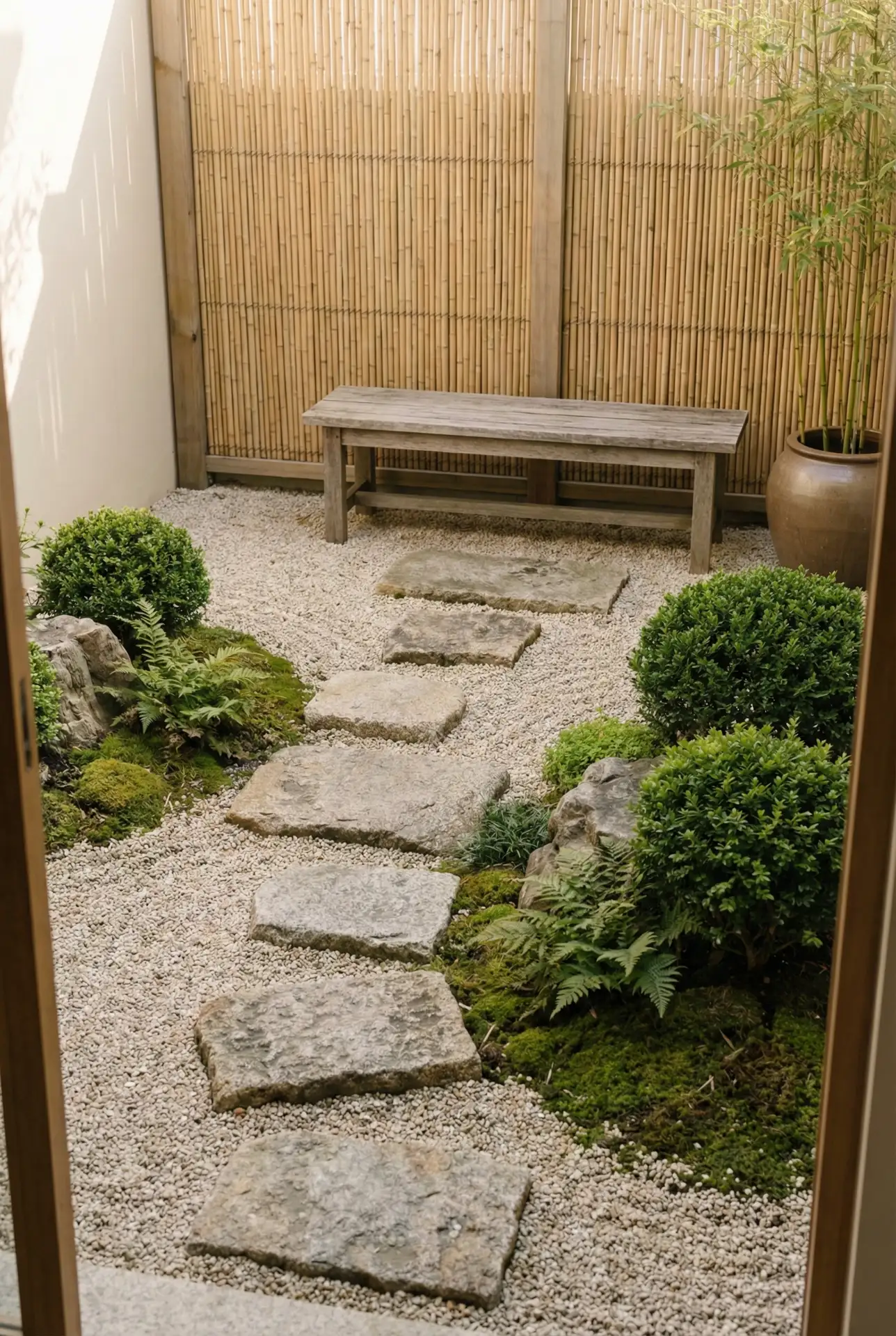 Japanese Terrace With Stepping-Stone Zen Path 2