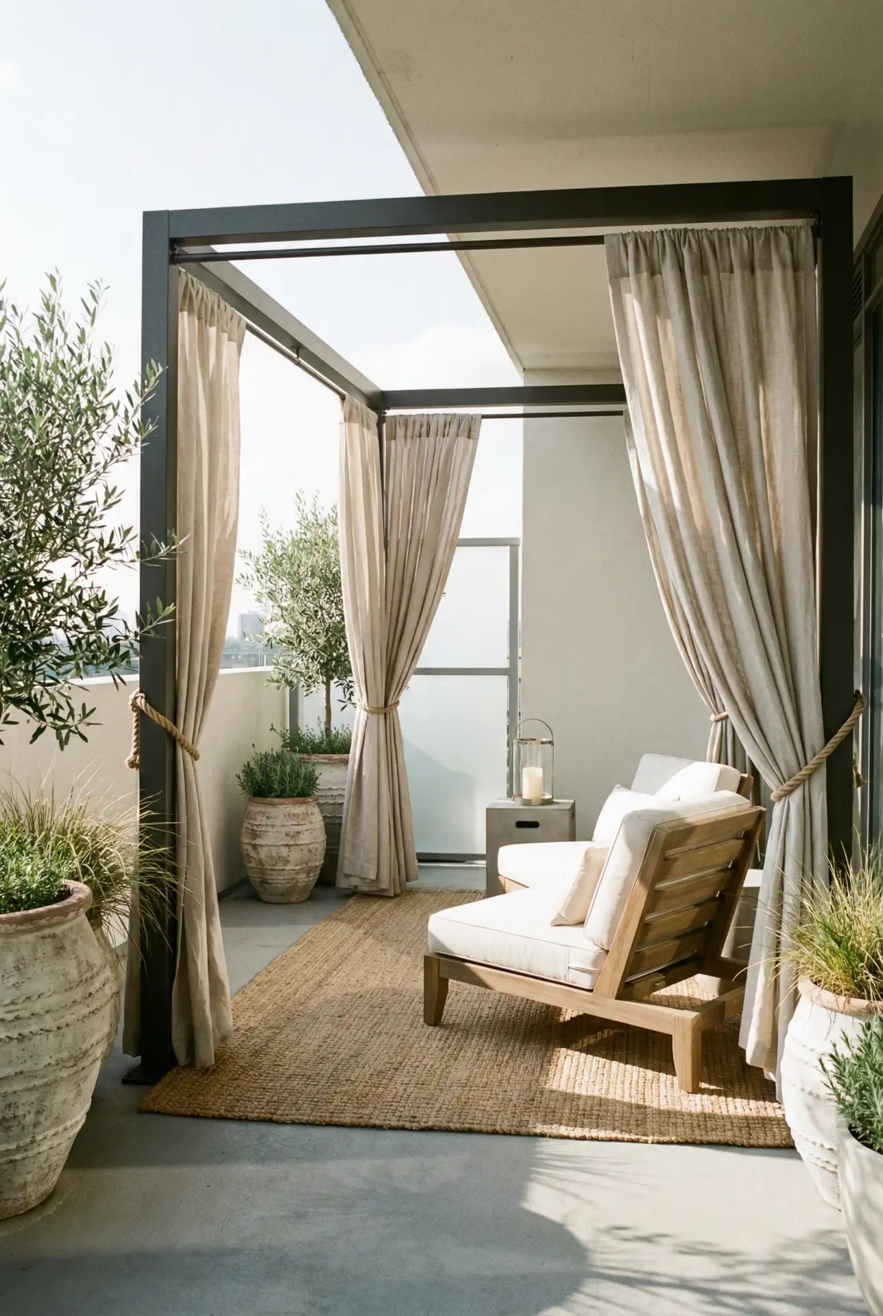 Large Balcony Privacy Pergola Corner 1