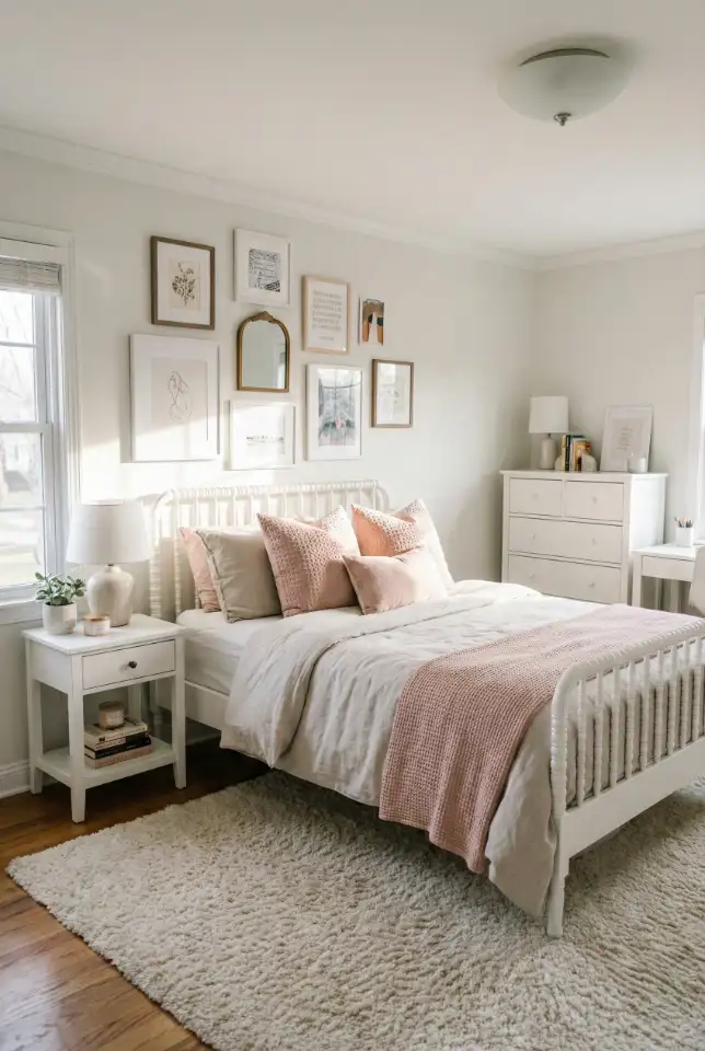 Light Pink Gallery Wall Bedroom 1