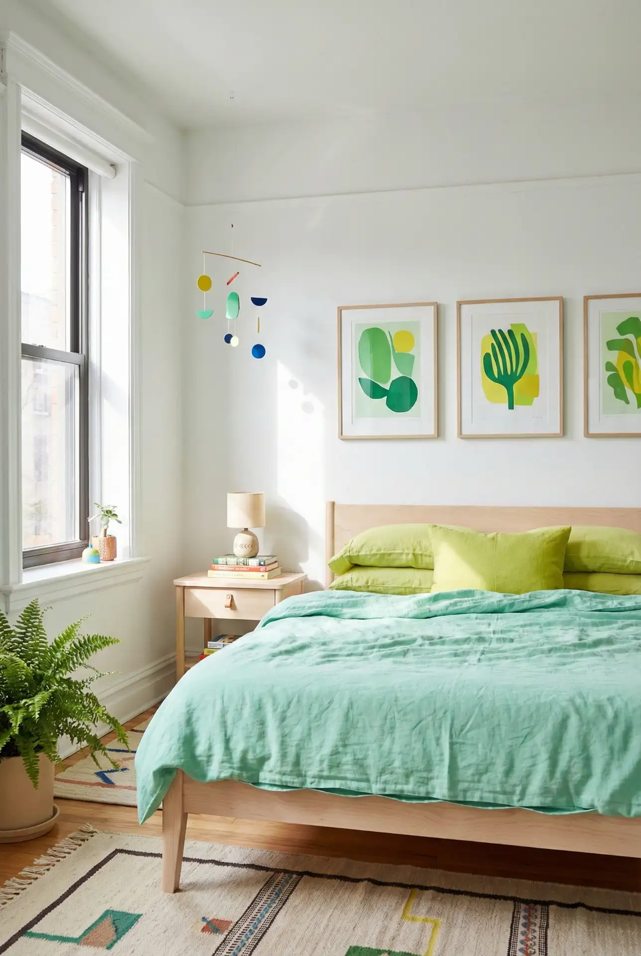 Lime And Mint Pop-Color Bedroom With Youthful Energy 1
