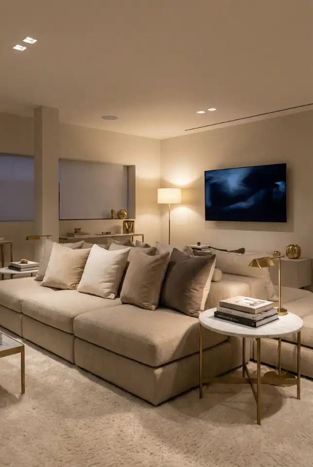 Luxury Family Room With Statement Sectional 1