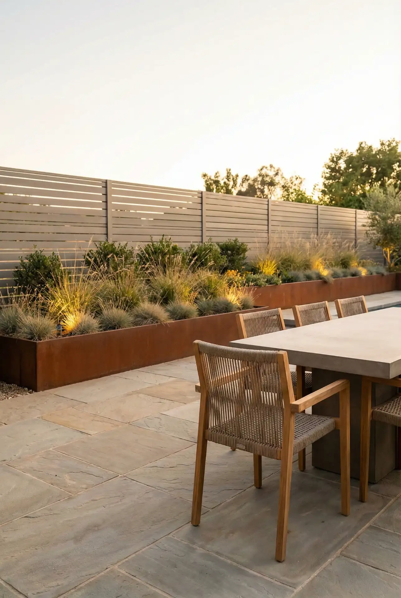 Luxury Outdoor Dining Terrace With Clean Lines 2
