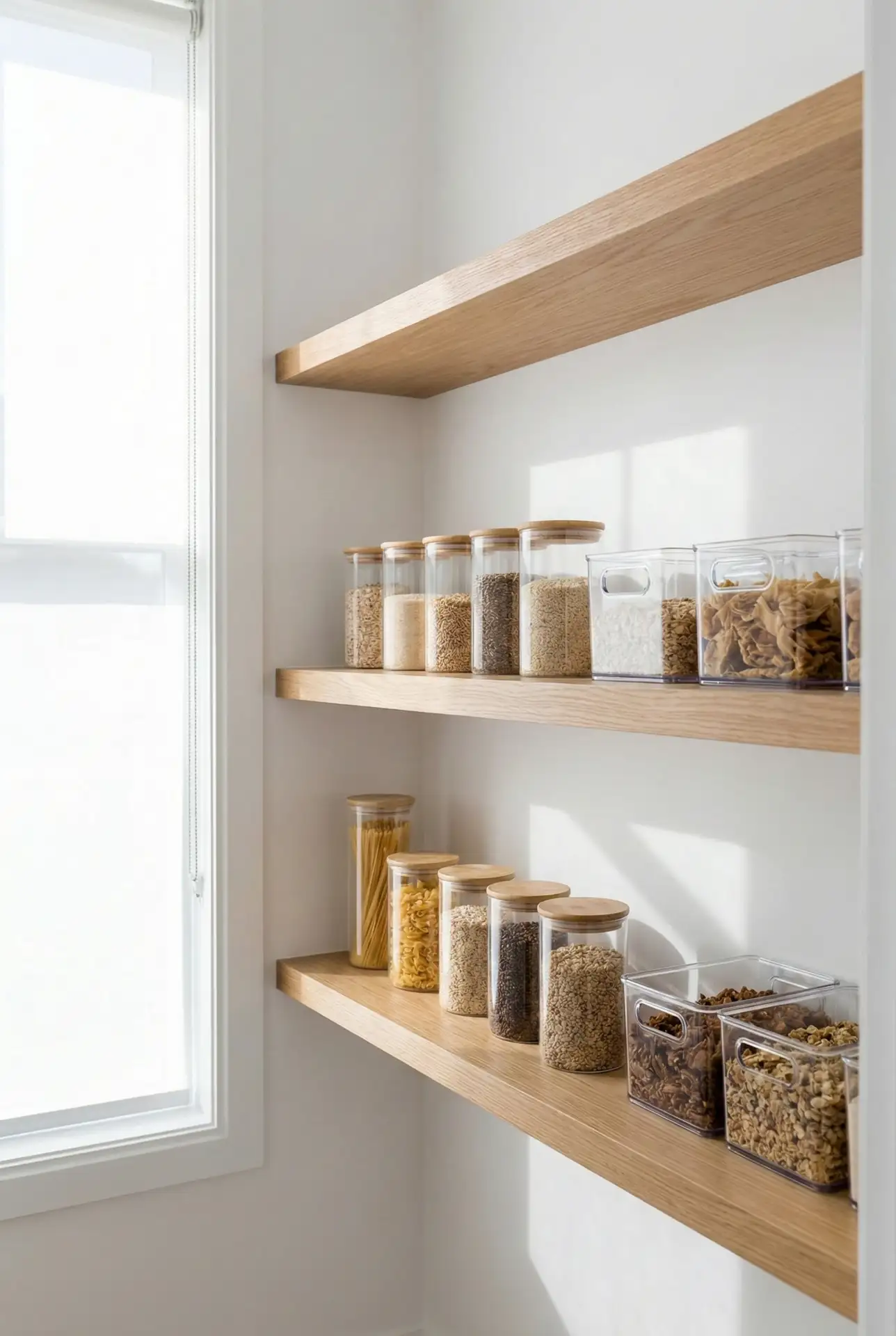 Minimal Pantry With Clear Containers 1