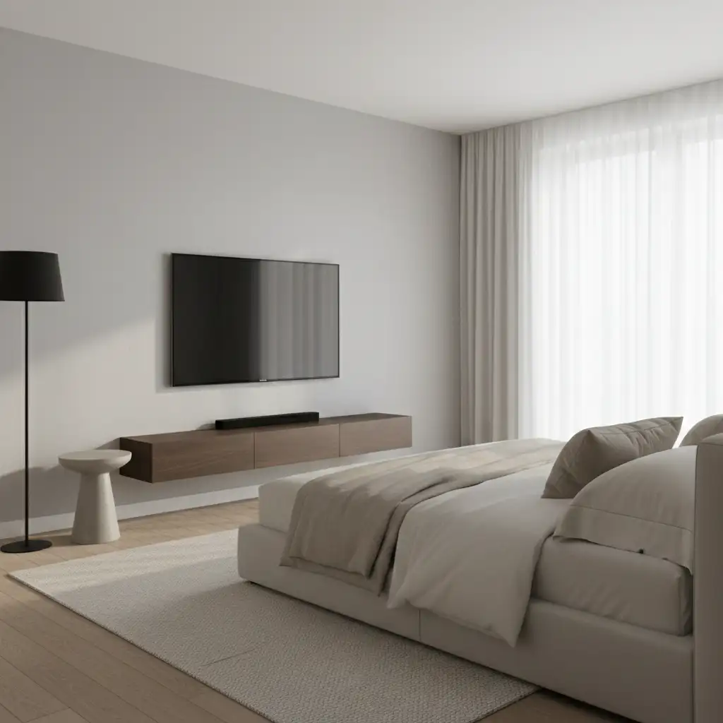 Modern Bedroom with TV Unit Design 1