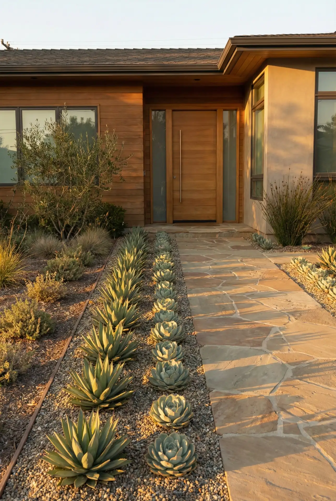 Modern Front Yard Succulent Border 2