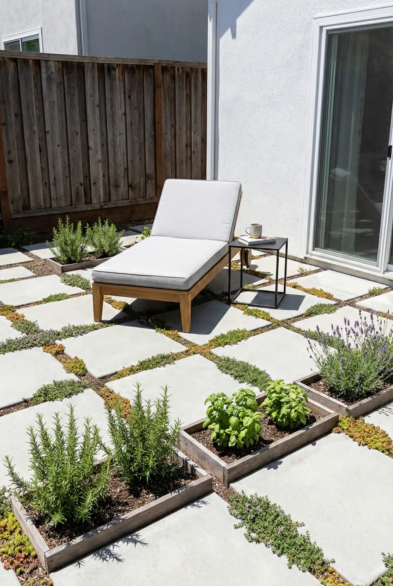 Modern Paver Grid With Pocket Garden 1