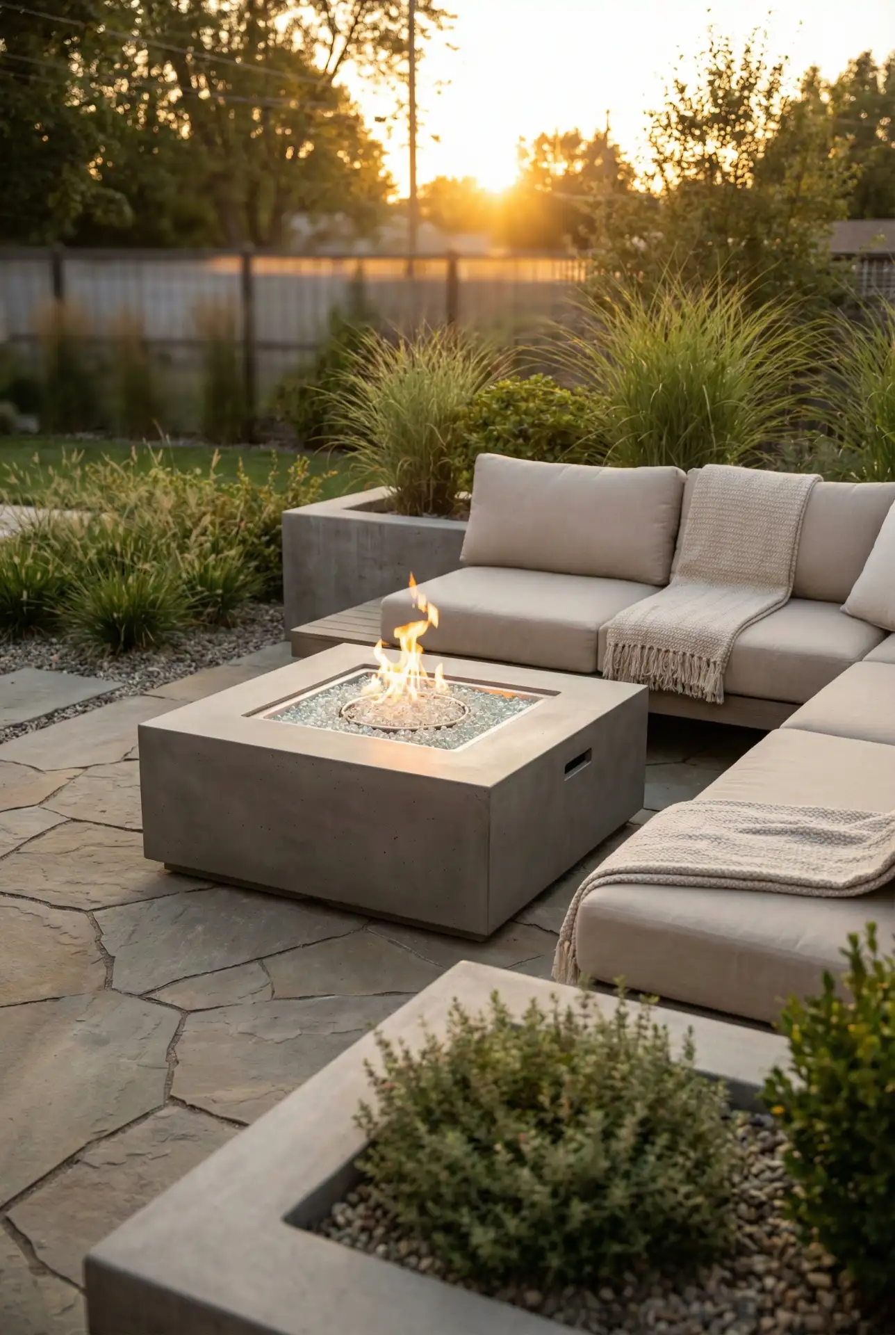 Modern Square Gas Fire Table 1