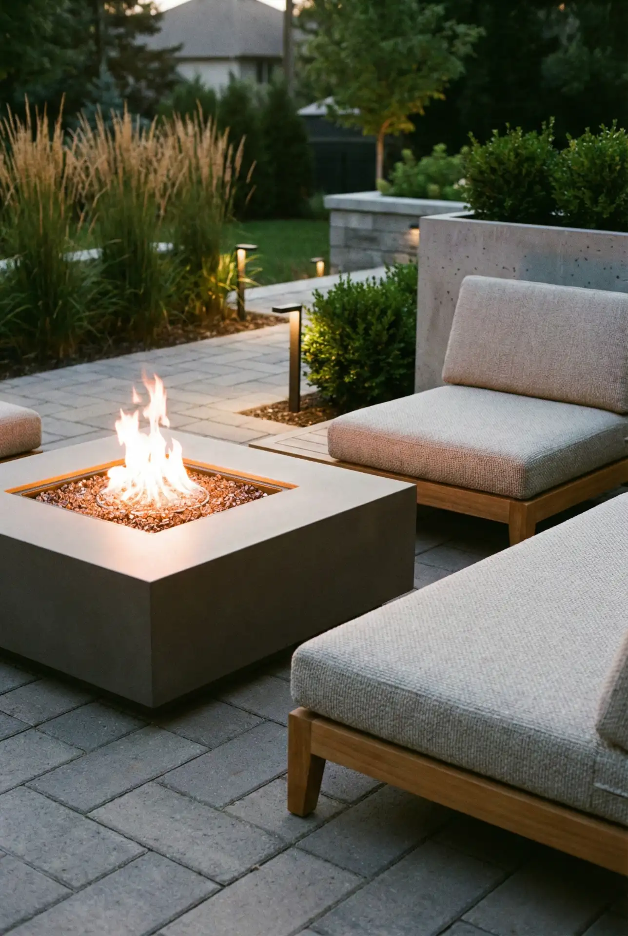 Modern Square Gas Fire Table 2