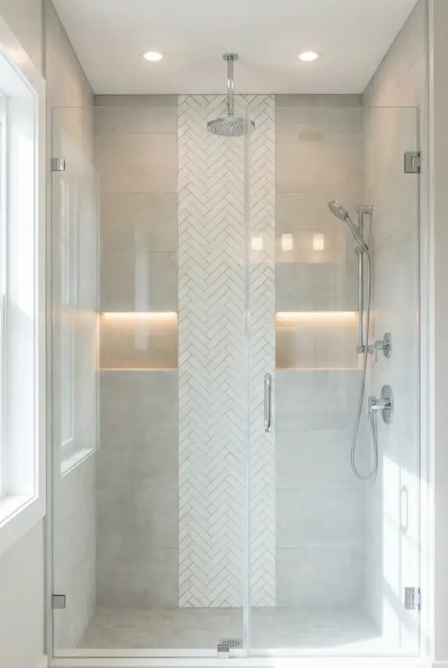 Modern Stand-Up Shower Tile Mix 1