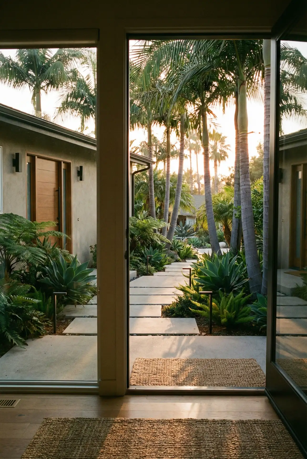 Modern Tropical Front Yard Entry Frame 2