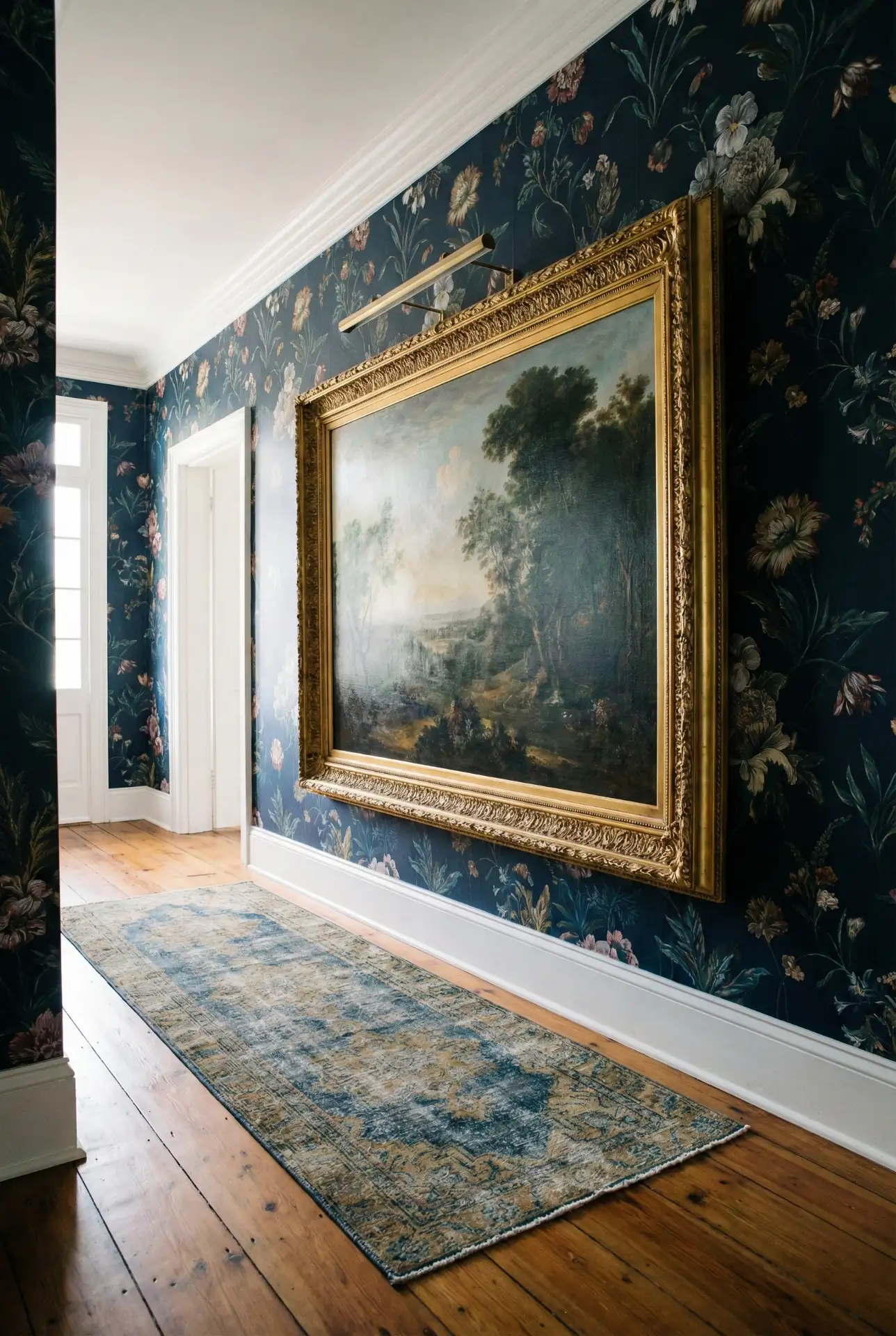 Moody Blue Wallpaper With Picture Light 2